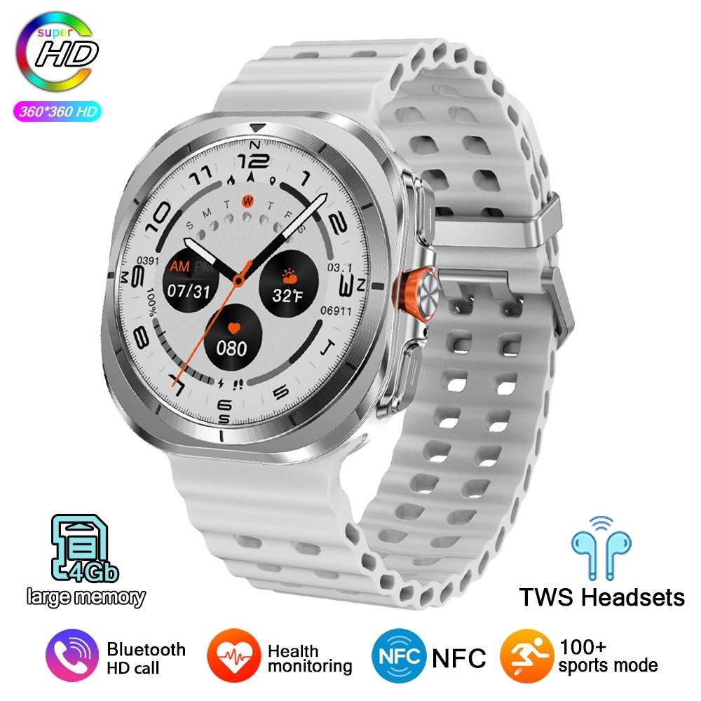 2025 Neue Smartwatch Watch 7 Mann Frau Sport Outdoor Kompass Bluetooth Anruf 32GB NFC Herzfrequenz Wetter Für Samsung Smartwatch silicone