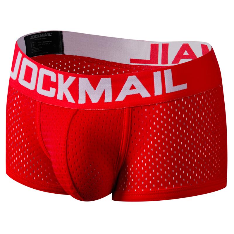 JOCKMAIL Mesh schnell trocknende Hose Herren Boxershorts Eisseide atmungsaktive Jugend viereckige Hose Herren Guard Hose Flut XXL rot