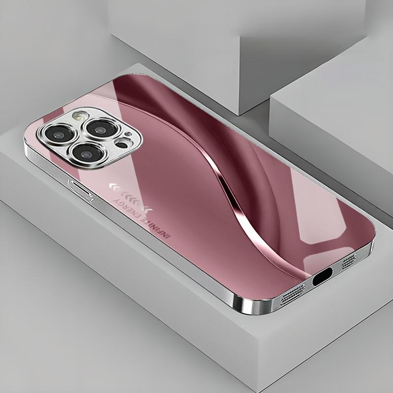 Minimalistisches Farbverlauf-Kurven-Handyhülle galvanisiert für iPhone 17 16 15 14 13 12 11 Pro Max Plus 16E 17 Air Gehärtetes Glas Cover iPhone Air