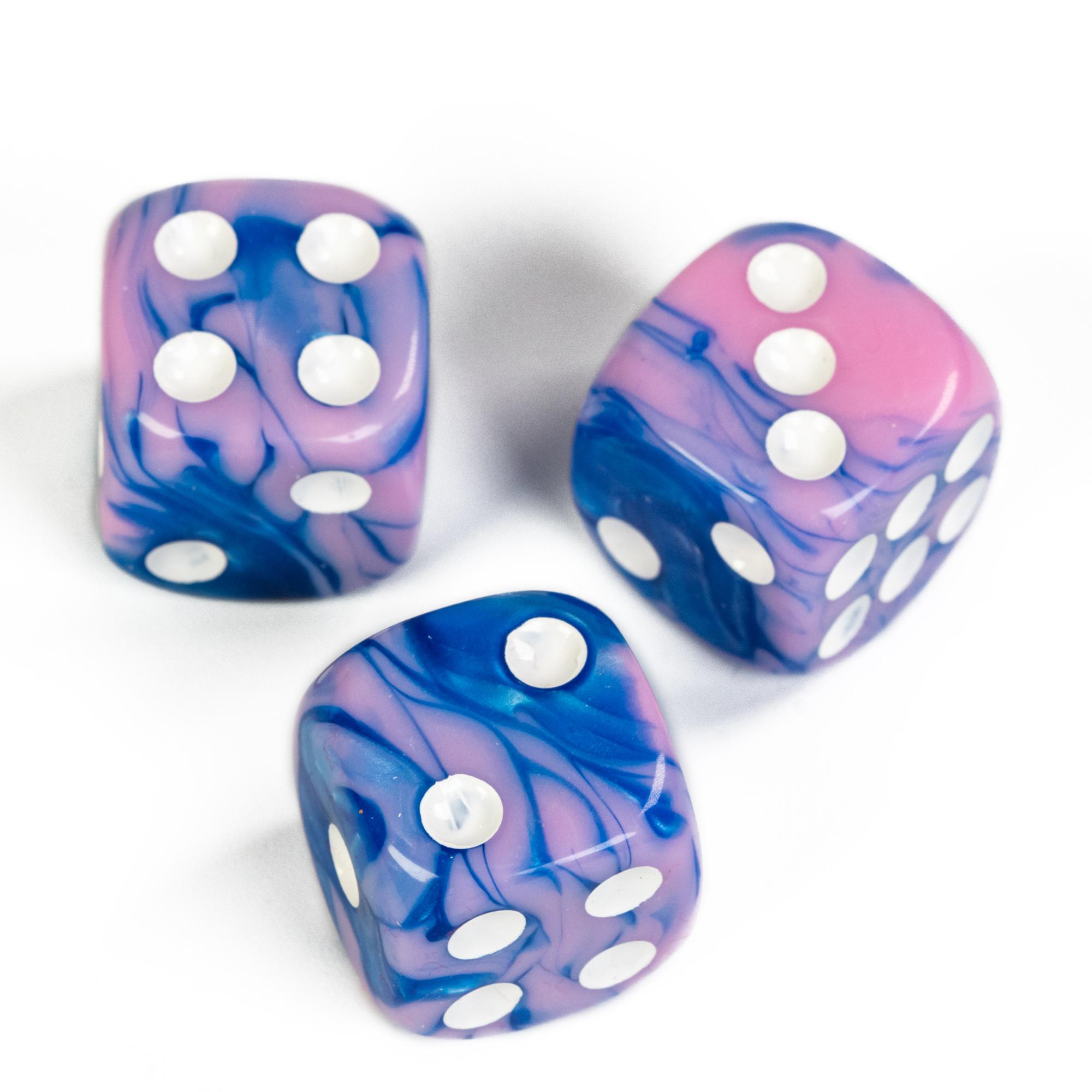 Poludie 10 Stück D6 Sechsseitige Würfel 16 mm Lustige Spiele Würfel für RPG Club Glücksspiel Desktop Party Bar Brettspiel Tischzubehör 10pcs Pink Blue