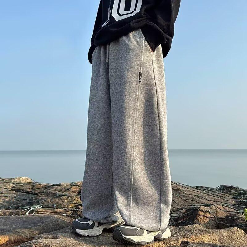 Jungenhosen Frühling und Herbst 2025 Neu Kinder Herbst Sporthosen Große Jungen Herbst Sweatpants Stilvolle Weitbeinhosen Trendig 120 graue