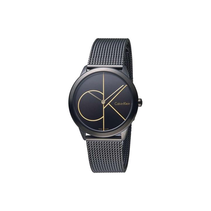 Calvin Klein Quarzuhr Edelstahlarmband 35mm Schwarzes Zifferblatt 30M Wasserdicht Damenuhren Silber K3M224X1 Regular Watch Box,Black Dial