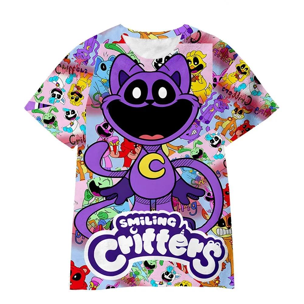 Smiling Critters T-Shirt Kindermode Cartoon 3D-Druck Casual Kinder Geburtstagsgeschenk Babykleidung Kinder Kurzarm T-Shirts 140