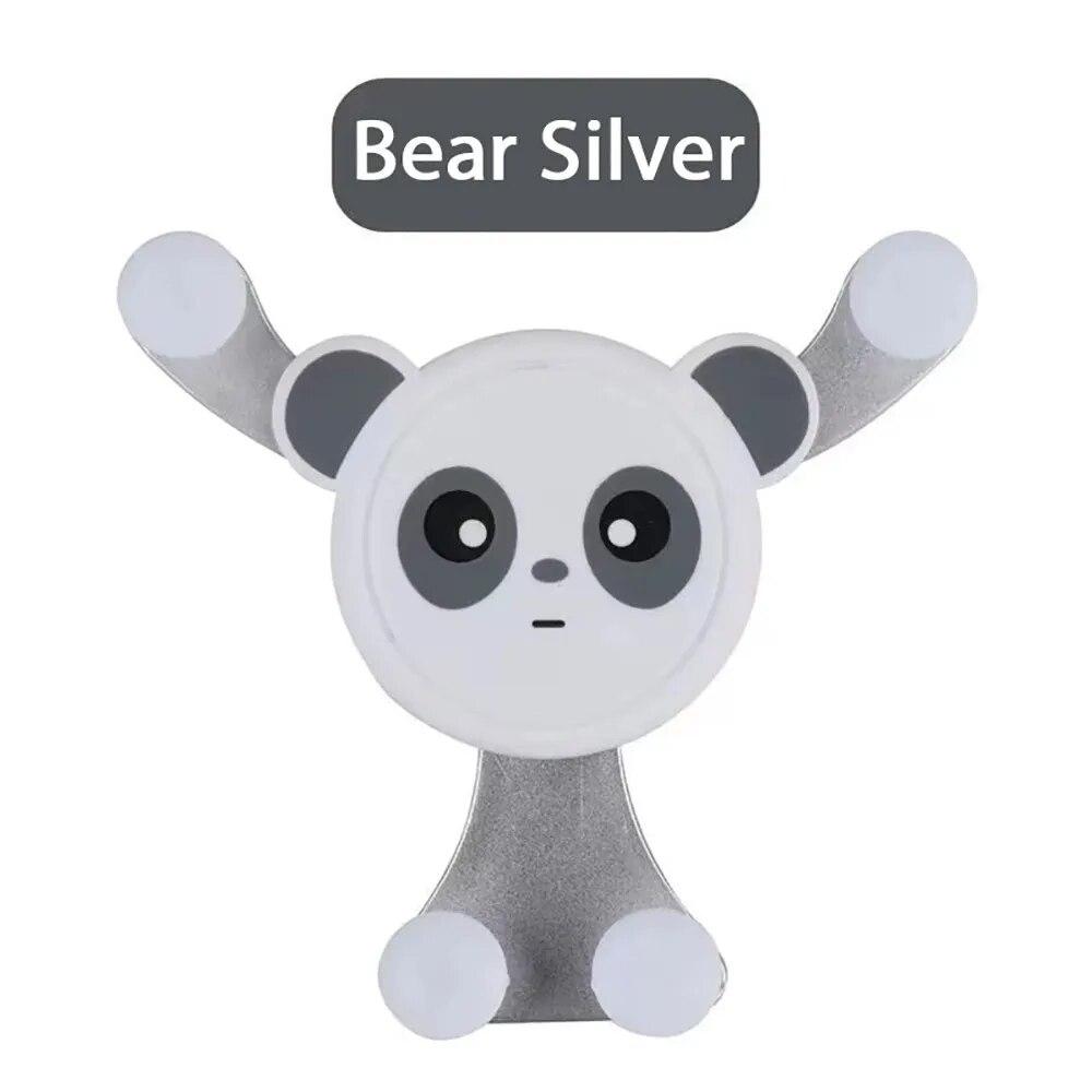 Auto Handy Halter Air Vent Auto Halterung 360 ° Rotation Universal Handy Halterung für Handy Bear Silver