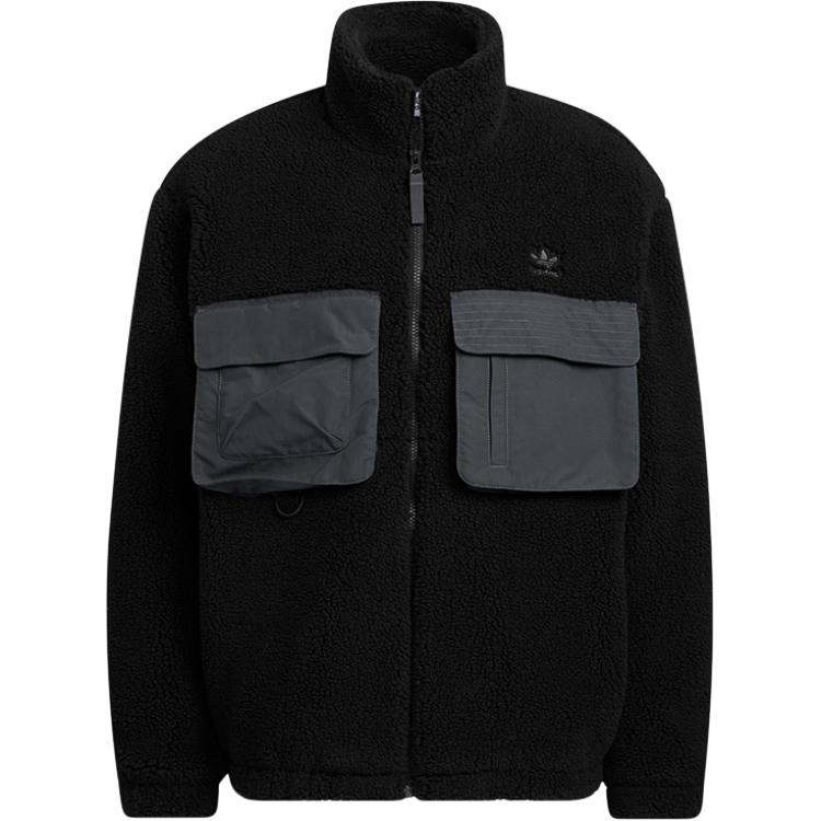 Adidas Originals Trefoil Einfarbig Sport Fleecejacke Herren Jacken Schwarz IC8162 XS