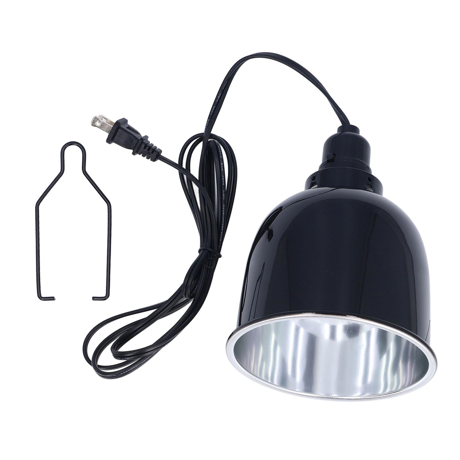 Reptilien Wärmelampe Tiefer Dom Aluminium 250W E27 Reptilien Leuchtenhalterung für Schildkröten Eidechsen Terrarium