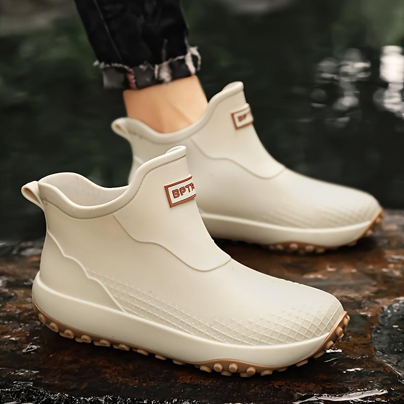 Damen Outdoor-Gummistiefel, Stilvolle und Sportliche Schuhe, Tragbar und Rutschfest, Geeignet für Wandern, Outdoor-Arbeit, Camping, Gartenarbeit 36 elfenbein