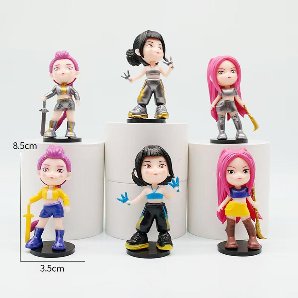 6-teiliges Set K-Pop Demon Hunters Figuren, Huntrix Figuren, Toy Derpys Rumi Mira Zoey Sussy Figuren Ornament