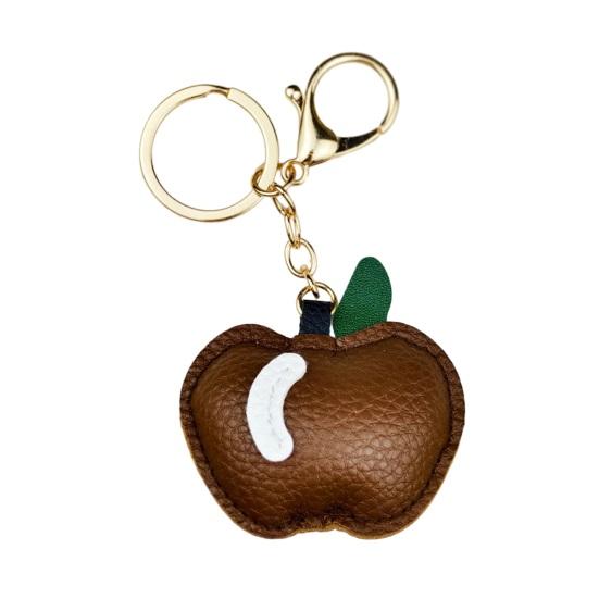 Apfel Schlüsselanhänger Anhänger Niedlicher Apfelförmiger Leder Schlüsselanhänger Anhänger Bunte Obsttasche Und Auto Anhänger Weicher Vielseitiger Taschen Anhänger für Damen Tragetaschen kaffeebraun