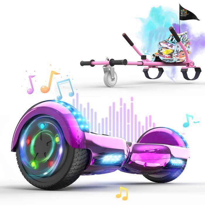 Hoverboard RCB 6.5 Zoll Bluetooth LED Karting Verstellbar Rosa rosa