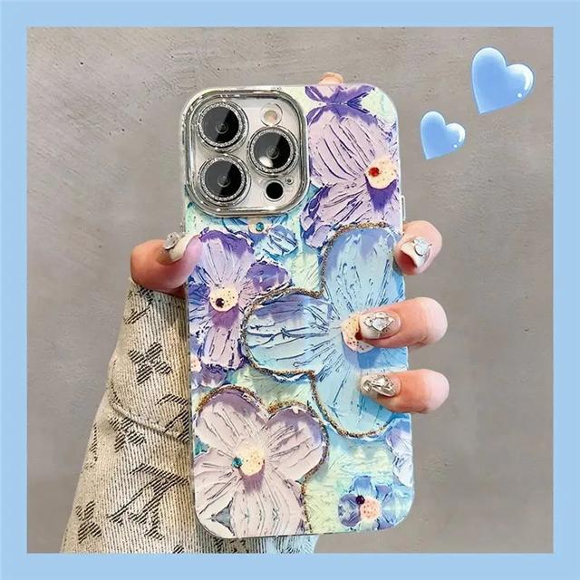 Für iPhone 16 Pro Max Luxus Glitzer Blumen Laser Muster Klarer Rahmen Handyhülle Für iPhone 13 14 15 16 Linsenschutz Abdeckung For iPhone 13