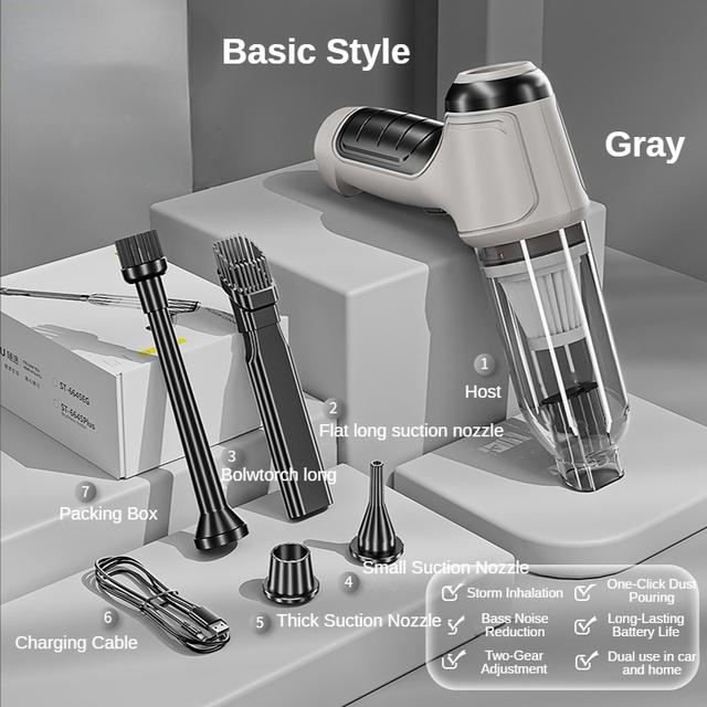2023 Neuer 13000Pa kabelloser Auto-Staubsauger, leistungsstarker tragbarer Mini-Handstaubsauger für den Haushalt, Nass- und Trocken-Desktop-Tastaturreinigung weiß