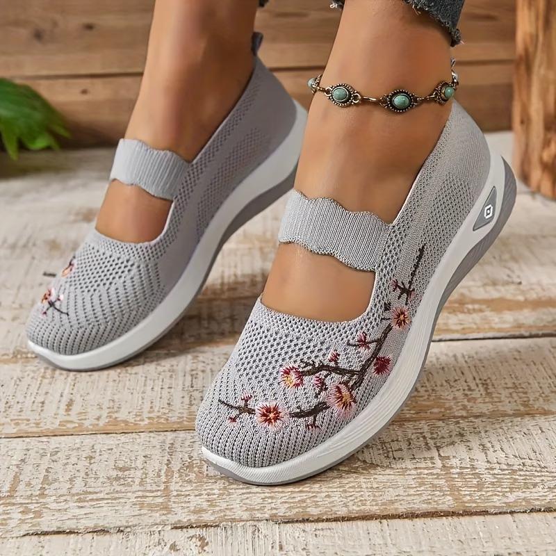Neuer Damen Sommer atmungsaktiver Sneaker, flache Schuhe, leichte weiche Sohle, bequeme Schuhe, als intimes Geschenk für Mama, Damenschuhe, Damenschuhe 41 grau