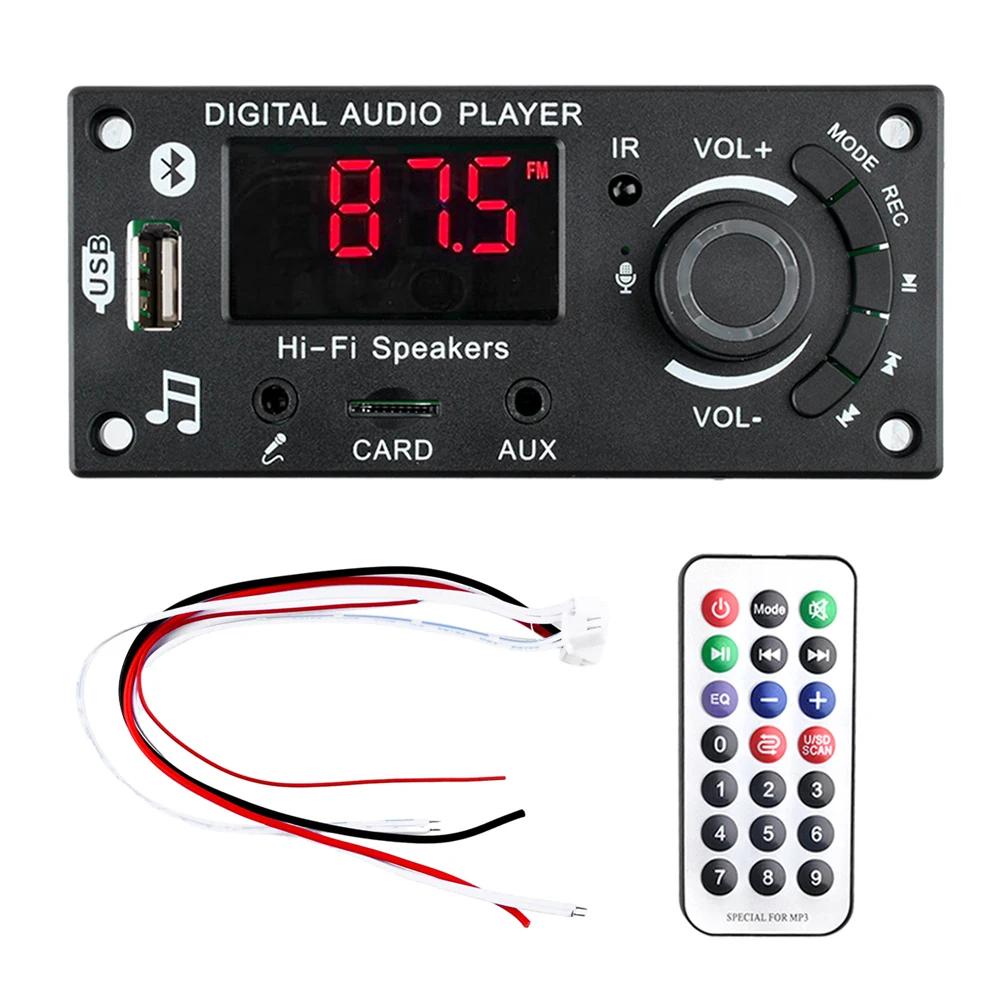 2*50W DIY Digitalverstärker Bluetooth 5.0 MP3 Decoder Board Auto MP3 Musikplayer USB FM Radio TF Karte Mikrofon Aux Aufnahmemodul