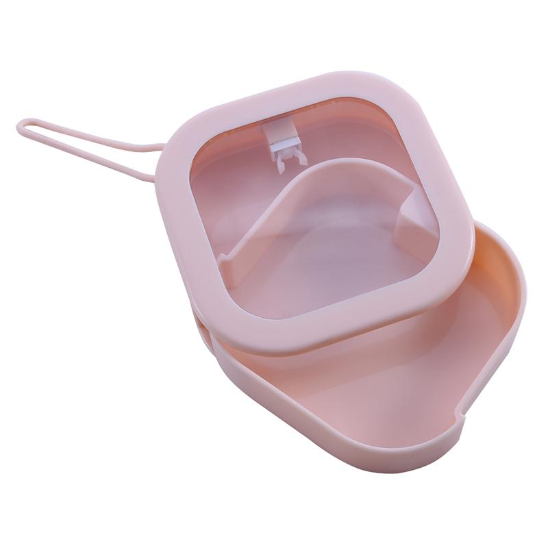 Tragbare Mini-Aufbewahrungsbox für kleine Gegenstände, Handgepäck, transparente Flip-Box für Schmuck, Perlen, Süßigkeiten, Haarnadeln, Pillen, Organizer für Zuhause und unterwegs rosa