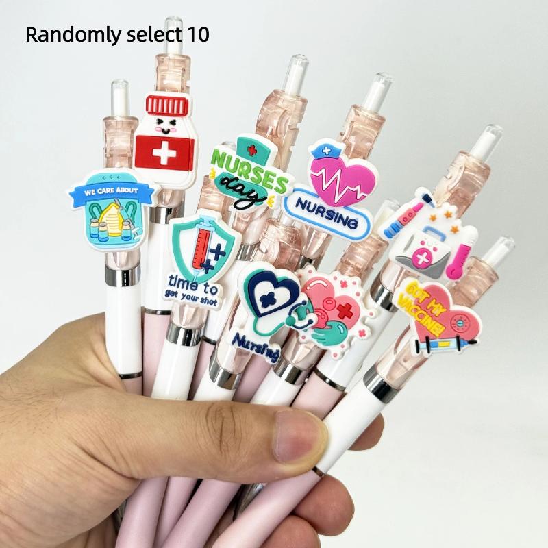 6/10 Stück Krankenakte Stifte Krankenschwester Arzt Schreibgelstifte Tag der Krankenschwester Geschenk Student Einziehbarer Kugelschreiber A8