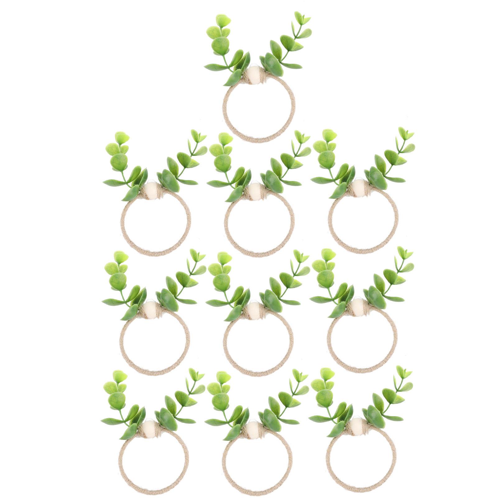 10 Stück Pflanzenseil Holzperle Serviettenringe Simulation Miniatur Serviettenringhalter für Puppenhaus und