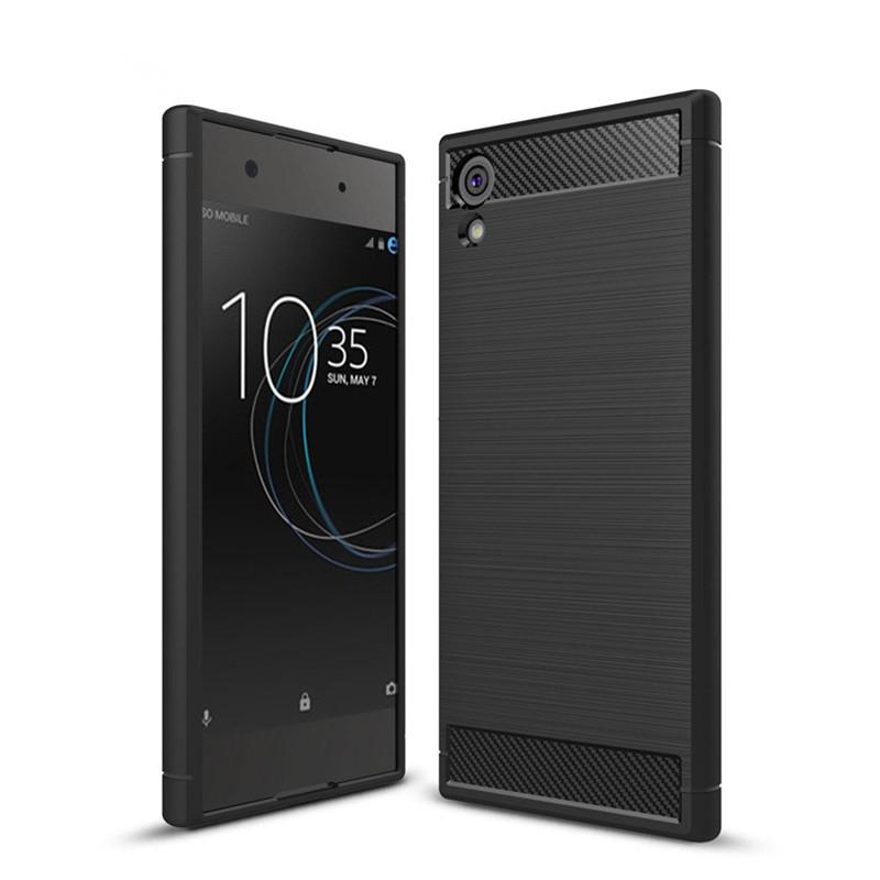 Stoßfest Fall Für Sony Xperia XA1 G3112 G3116 Telefon Abdeckung Silikon Gebürstet Fällen Für Sony Xperia XA1 Carbon Fiber Fall Sony Xperia XA1 schwarz