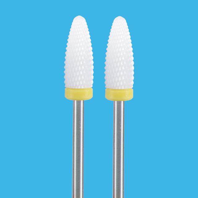 2 PCS Keramik Fräser Für Maniküre Maschine Set Nagel Bohrer Bits Korund Mühle Schneider Nägel Pediküre Bit Schleif Kappe