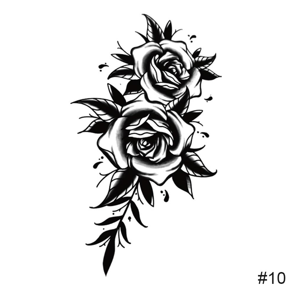 Kleine frische schwarze Tattoo-Aufkleber, wasserfest, langlebig, Tattoo-Aufkleber, Körperkunst, Tattoo für Frauen und Männer 10