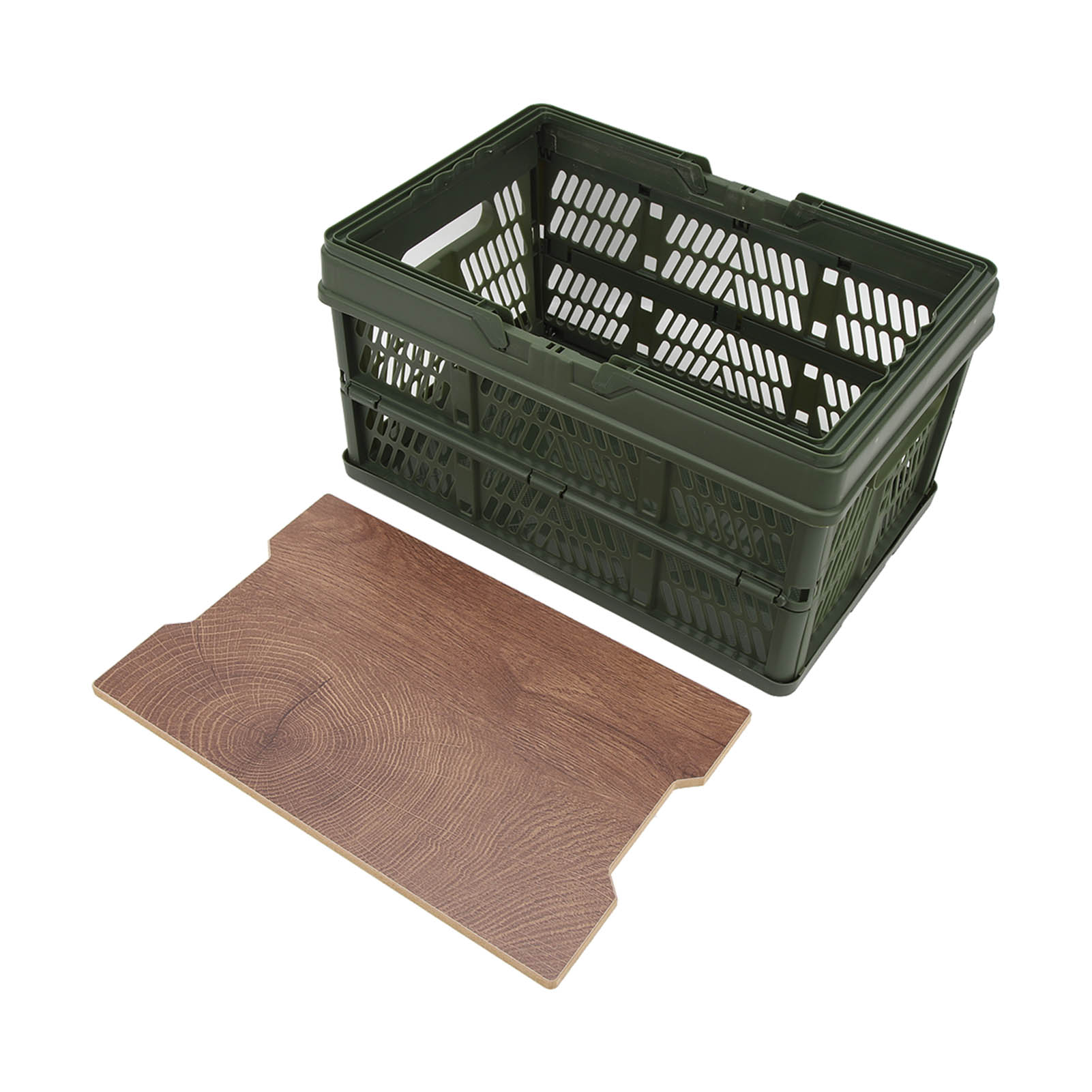 Camping-Picknickkorb, faltbar, große Kapazität, Multifunktions-Hand-Camping-Aufbewahrungskorb, Camping S grün