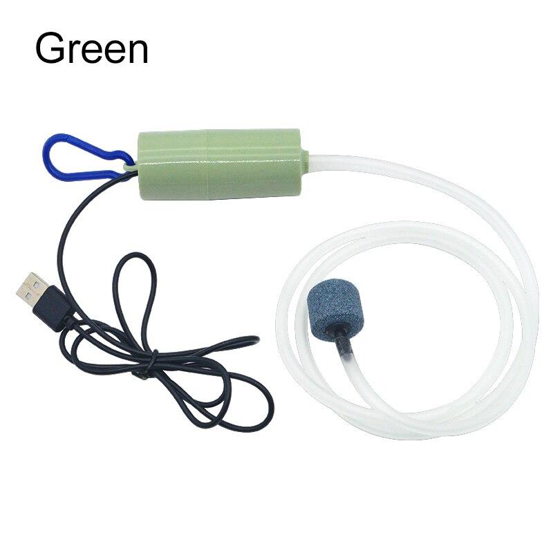 Aquarium Sauerstoff Luftpumpe Aquarium USB Silent Air Kompressor Belüfter Tragbare Mini Kleine Oxygenator Aquarium Zubehör 5v 1W grün