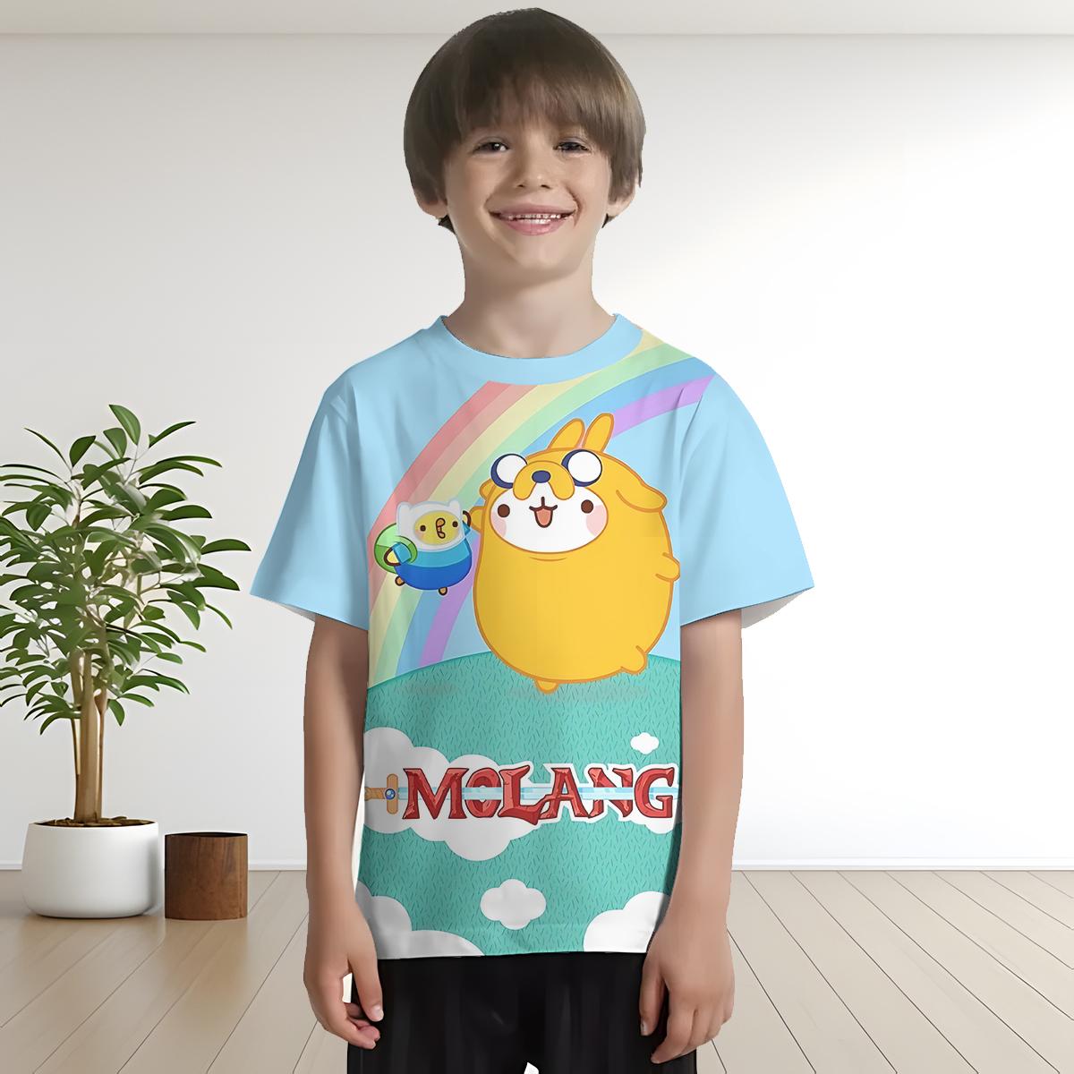 3D-Druck Cartoon Molang Babykleidung 5 bis 14 Jahre Männlich Outdoor-Kleidung für Kinder Junge Mädchen Kind T-Shirt Top Shirts 160cm