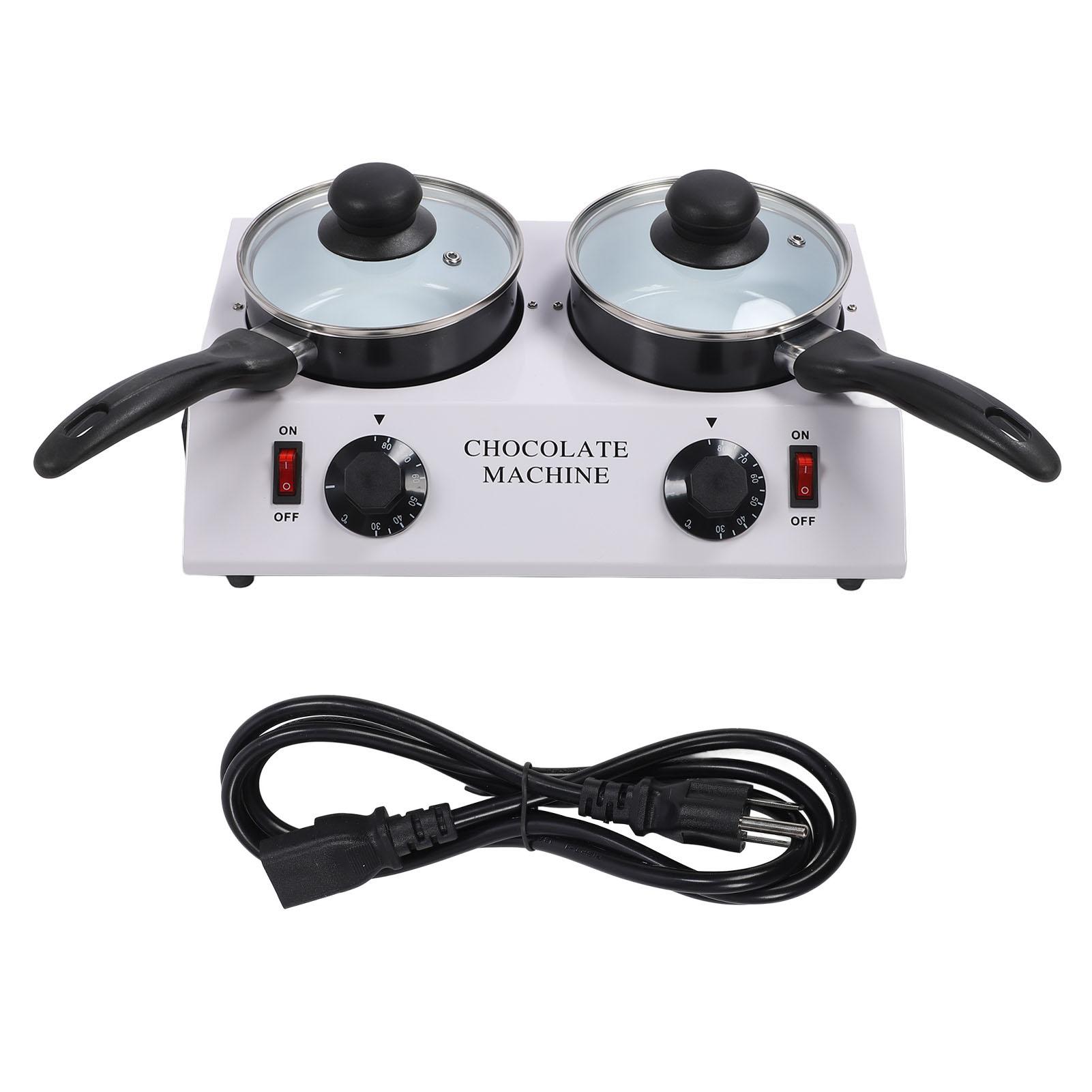 Schokoladenschmelzmaschine mit Temperaturreglern Schnelles Erhitzen Doppelter Topf Elektrischer Schmelzer für Süßigkeiten L schwarz