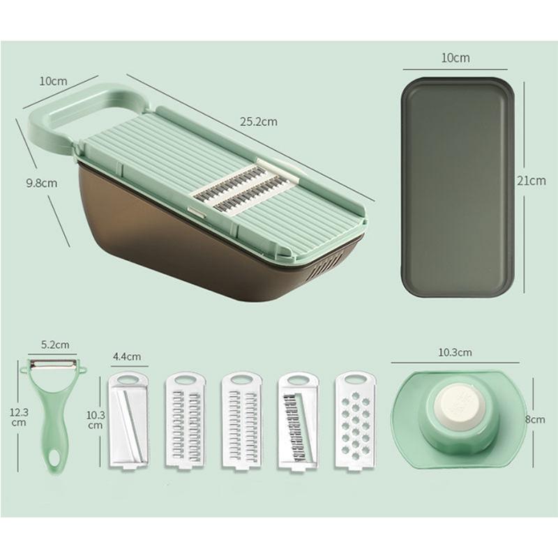 Gemüse Schneiden Artefakt Kartoffel Schreddern Artefakt Haushalt Küche Multifunktionale Dicke Draht Schneiden Reibe Sparschäler Schneiden Chopper Maschine grün