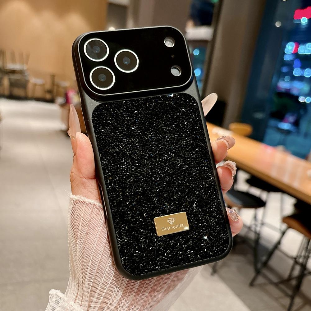 Diamantbesetzte Handyhülle mit funkelnden Strasssteinen auf der Rückseite Für iPhone 17 Pro Max 17 Pro Air 16 Pro 15 + 14 13 Kamera Schutzhülle iPhone Air schwarz