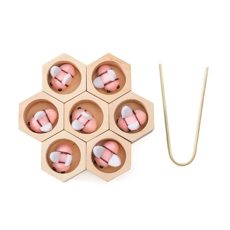 Sensorisches Bienen Spielzeug Neugeborenes Feinmotorik Spielzeug Montessori Spiel Bienen Montessori Holz Kreatives Baby 0 12 Monate Spielzeug Geschenke rosa