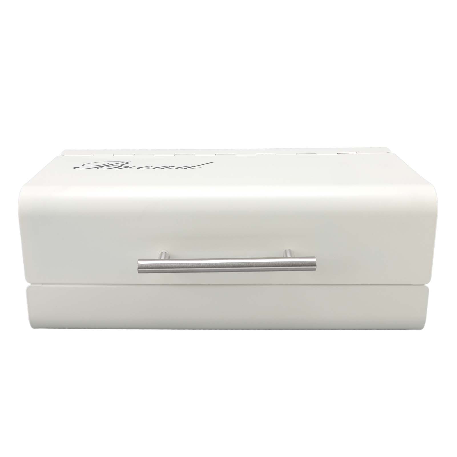 Brotkasten Großes Fassungsvermögen Spart Arbeitsfläche Brotaufbewahrungsbehälter mit Klappdeckel für Zuhause weiß