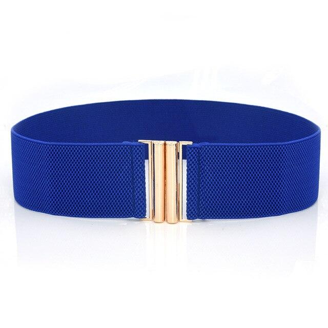 2021 frauen Breiten Elastischen Taille Gürtel Kleid Gürtel Zubehör Stretch Elastischen Breiten Korsett Taille Metall Schnalle Korsett Gürtel Korsett Gürtel blau