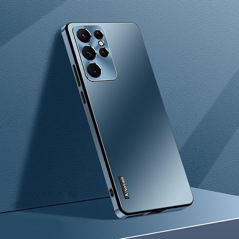 360 Grad Stoßfeste TPU Hülle für Samsung Galaxy S26Ultra S25 S24 S23 S22 S21 Ultra Plus 5G S22 Aluminium Metall Linsen Schutz Vollschutz Handyhülle galaxy S25 blau