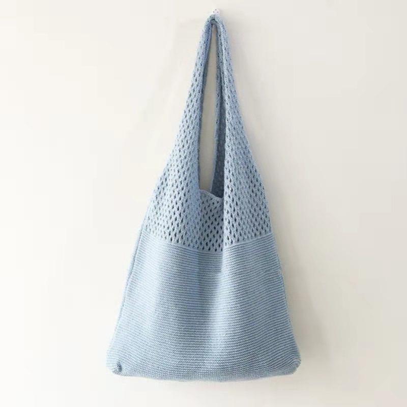 Tasche Frau Retro Hohl Neue Hand Bill Schulter Tasche Stricken Tasche Wolle Tasche One Size