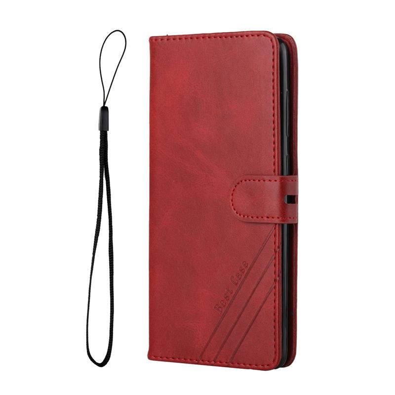 Für Samsung Galaxy A23 Hülle Leder Flip Case auf Für Funda Samsung A 23 SM-A235F Handyhüllen Galaxi A23 5G SM-A236U Brieftaschenhülle for Samsung A23 5G rot