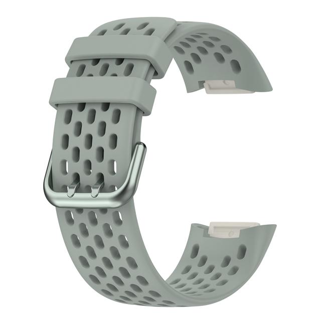 Atmungsaktives Gummiarmband für Fitbit Charge 5 correa Sport Ersatz-Silikonarmband für Fitbit Charge6 Uhrenarmband Fitbit Charge 5 graue