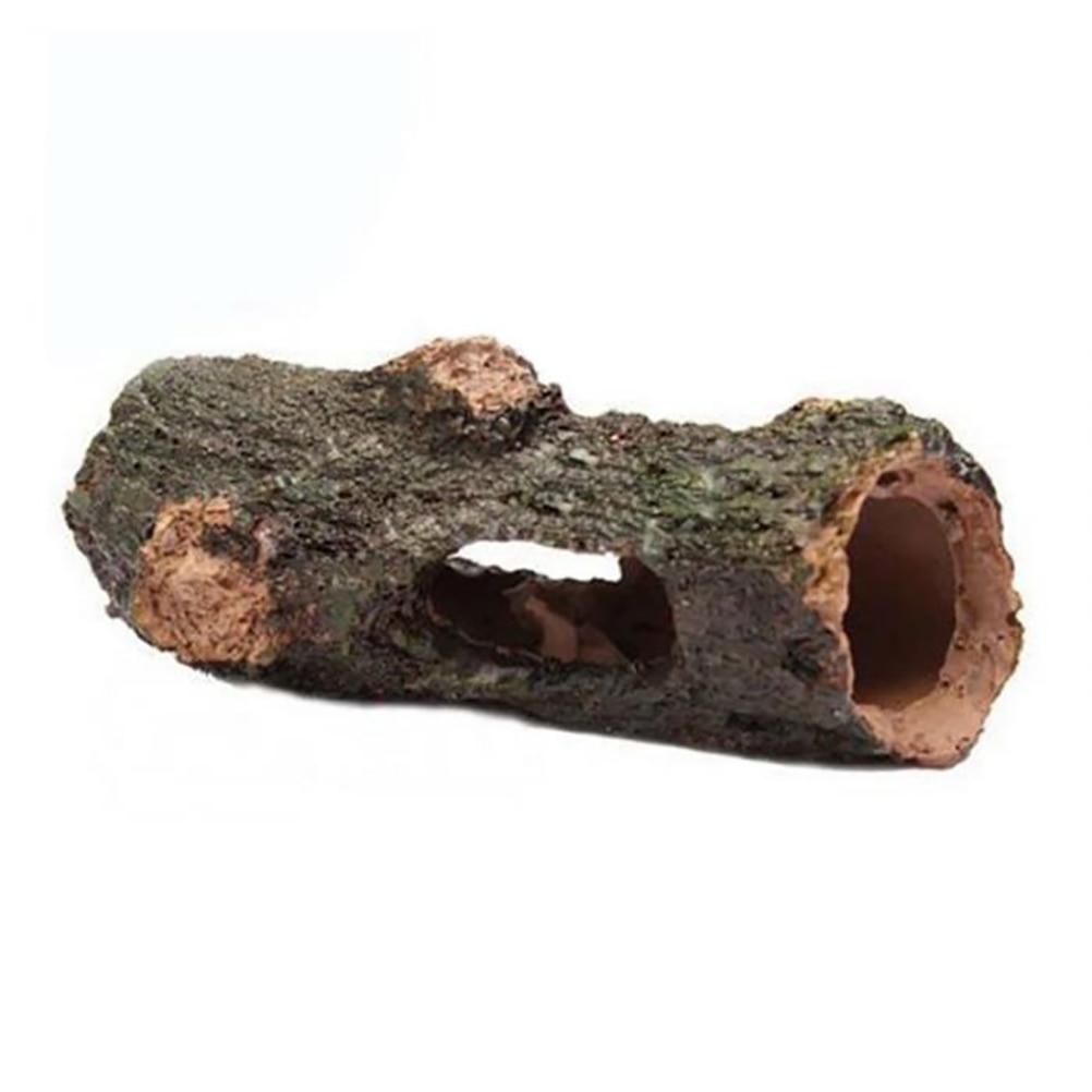 Aquarium-Dekoration, Ornament, grauer hohler Stamm, Aquarium-Dekoration, Holzscheit-Dekoration, Aqua-Harz, Ast, versteckter hohler Baum braun