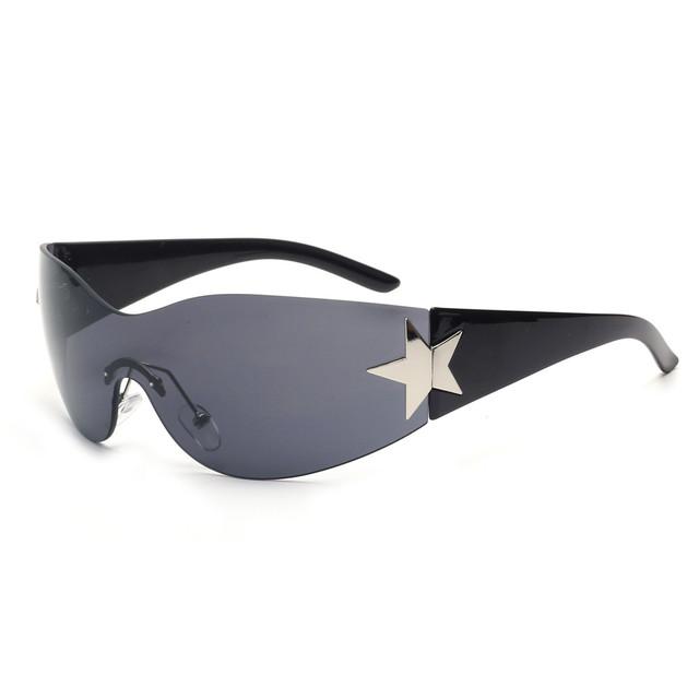 Sonnenbrillen für Damen und Herren, rund um die 2000er Jahre, trendige Brille, schwarze Modebrille