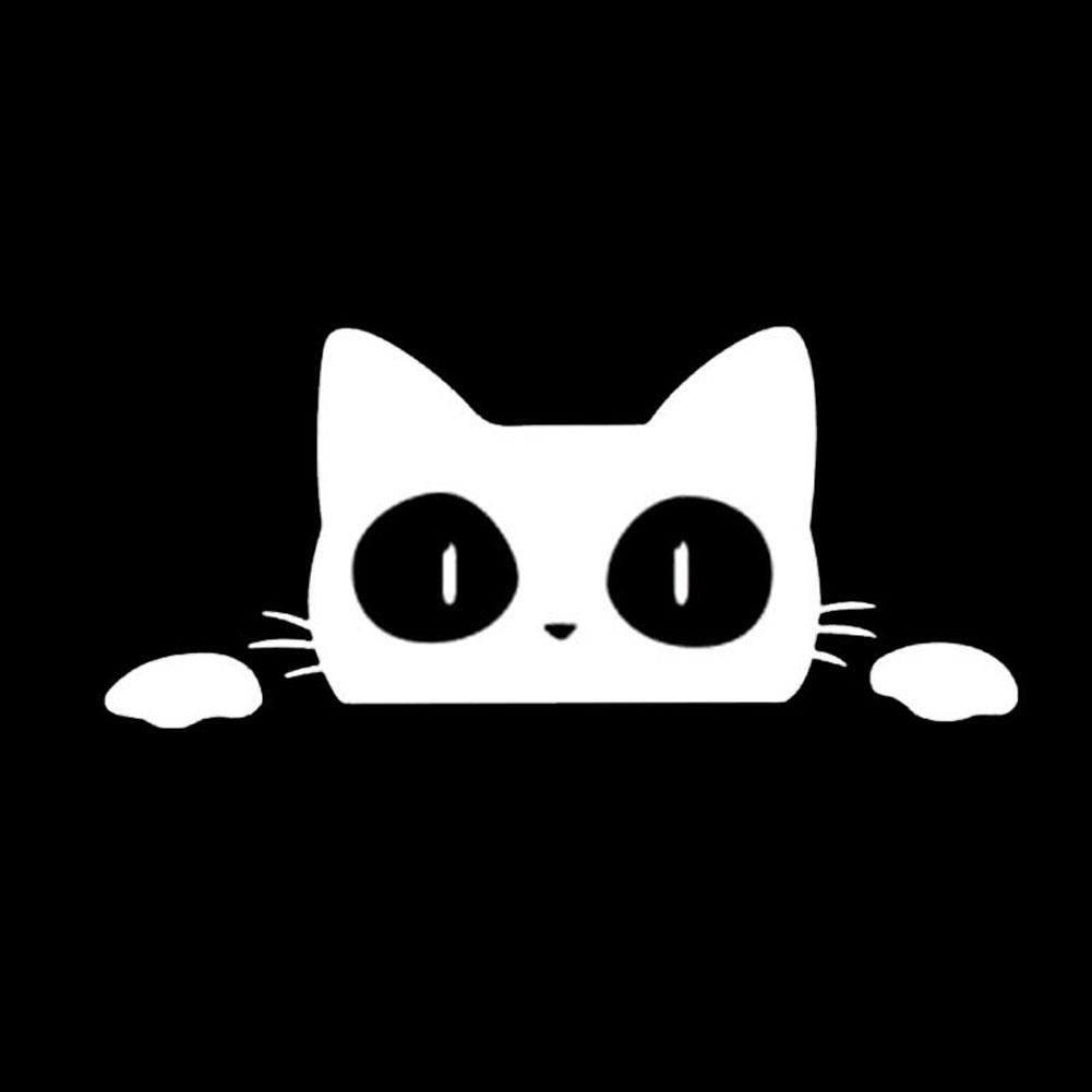 Auto Außen Dekor Reflektierende Spähende Katze Tier Auto Styling Dekorative Aufkleber Auto Fenster Aufkleber Auto Teile weiß