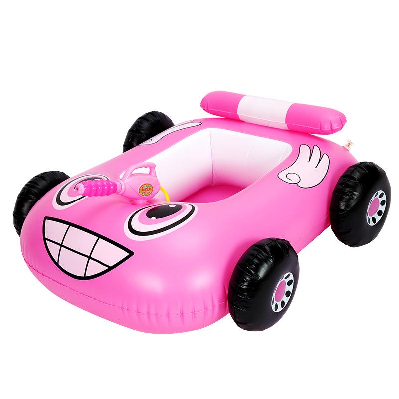 Kinder Schwimmring mit Wasserpistole, Aufblasbarer Pool Float für Outdoor-Spielzeug, Schwimmring Kinder 3-7, Schlauchboot mit Wasserkanone 85*80*35cm rosa