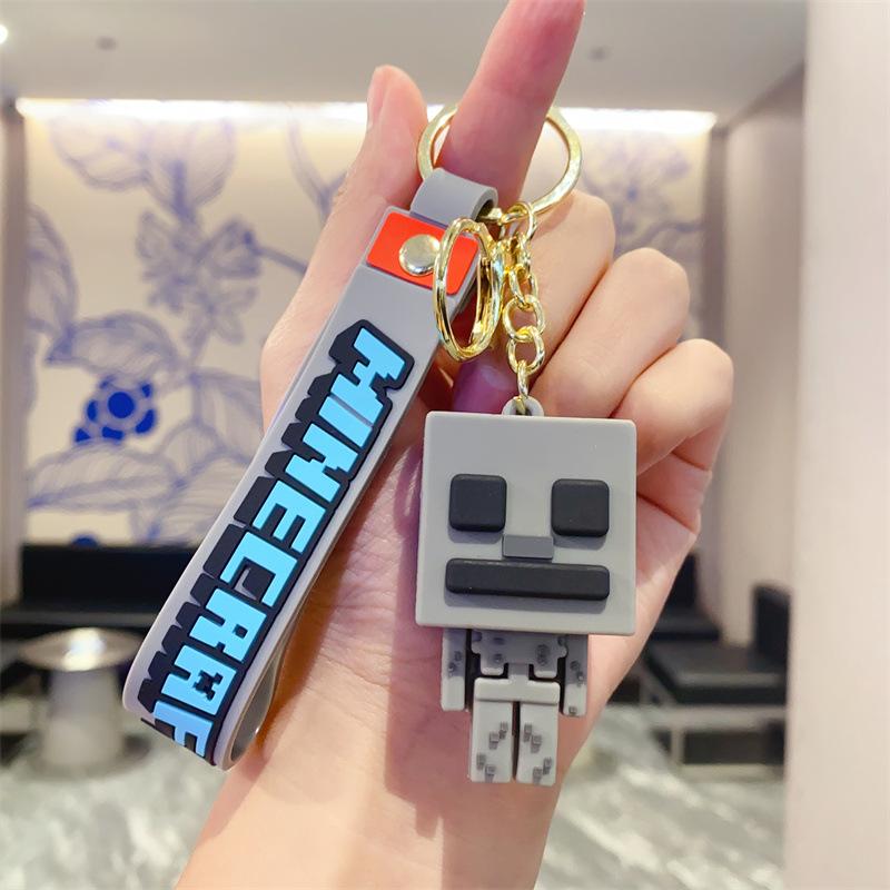 Spiel Minecraft Schlüsselanhänger, Kreativer Cartoon Anhänger Spiel Merchandise Kleines Geschenk brown