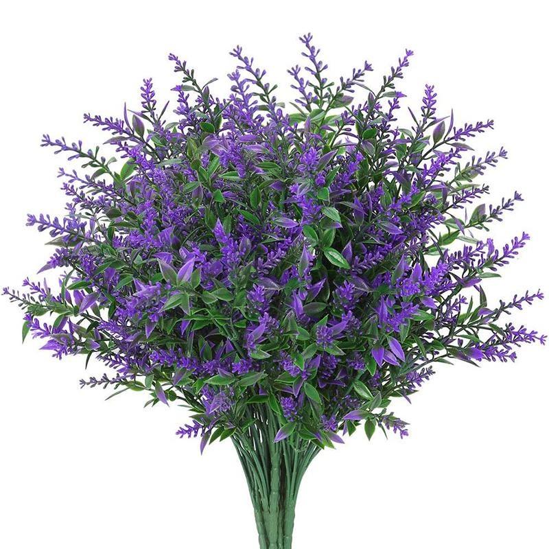 Künstliche Lavendelblüten, Kunststoffpflanzen Lavendel für draußen und drinnen, Kunstblumen, Heimdekoration, Party, Hochzeit, Garten, Büro, Terrasse, Dekoration 1PC