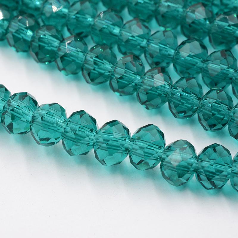 Himmelblau Mehrfarbig 145/50 Stück Rondelle Österreich Facettierte Kristallquarz Charms Perlen Lose Spacer Perlen für DIY Schmuckherstellung Dia 6mm 50PCS
