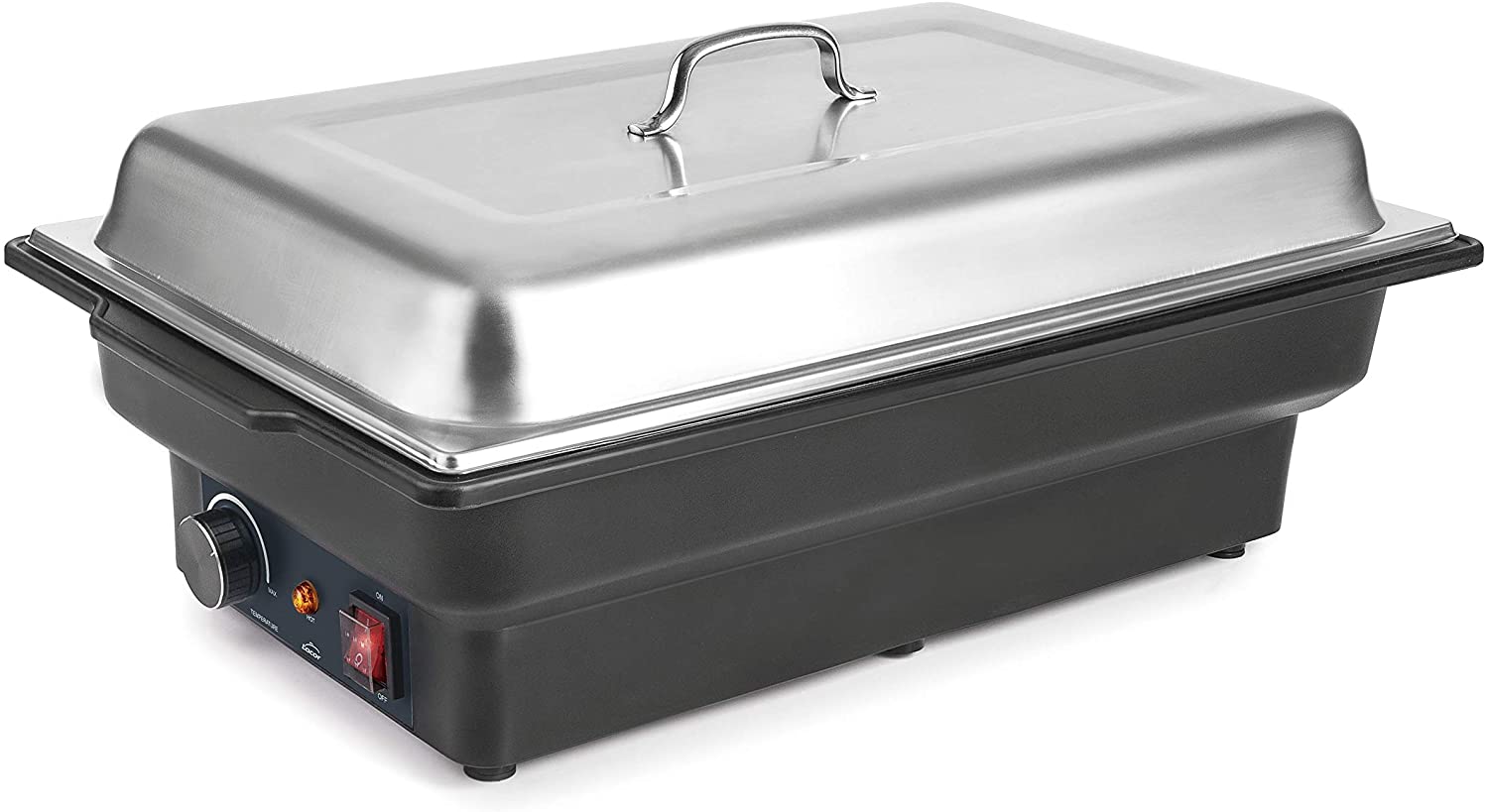 Lacor 69336 Chafing Dish elektrisch, Edelstahl, regelbarer Thermostat. Kontrollleuchte, 900W