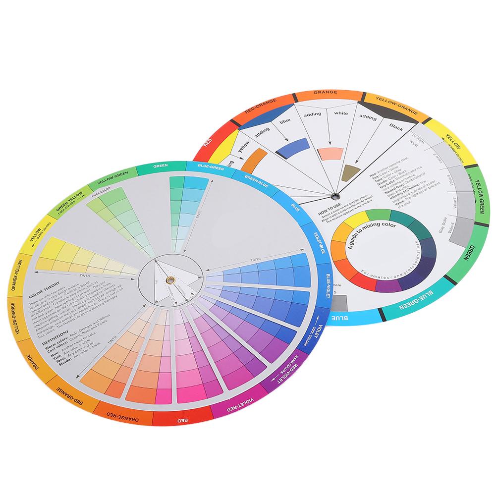 2 stücke Tattoo Farbe Rad Pigment Farbe Rad Mischen Guide Tattoo Zubehör