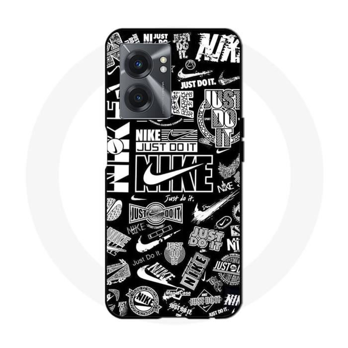 Hülle - Nike - Realme V23 - Flexibel - Schwarz und weiß - Nike Air Logo, Nike Graffiti weiß