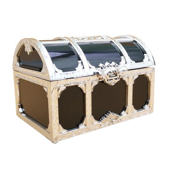 Vintage transparente Aufbewahrungsbox für Süßigkeiten, Schmuck, Schmuckhalter, Organizer, Behälter silber/schwarz