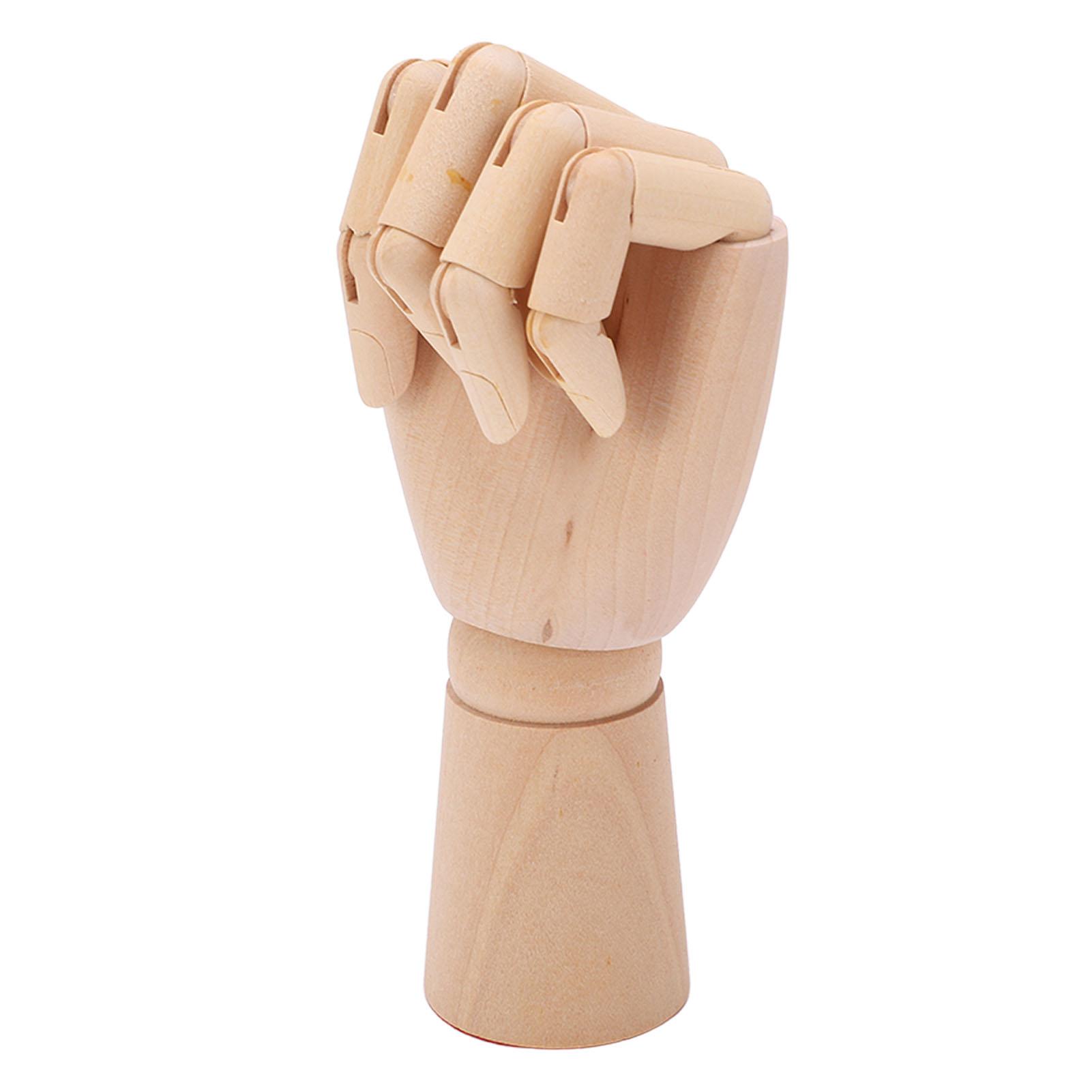 Holz-Mannequin-Hand, flexible Gelenke, Finger, Zeichen-Mannequin-Hand für Heimdekorationen, Skizzieren left hand