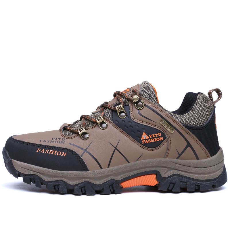 39-47 Wasserdichte, rutschfeste, verschleißfeste Low-Top-Outdoor-Freizeitsport-Wanderschuhe Herrenschuhe 43 khaki